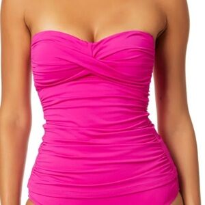 Anne Cole Live In Color Twist Front Bandeaukini Swim Top. Bandeau top. NWT.